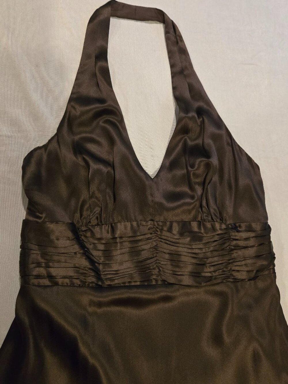 LOFT Brown Silk Halter Midi Dress Cocktail Party Slip Dress Size 8 NWT - Picture 4 of 15